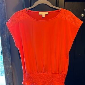 Women's Coral Orange Michael Kors Top